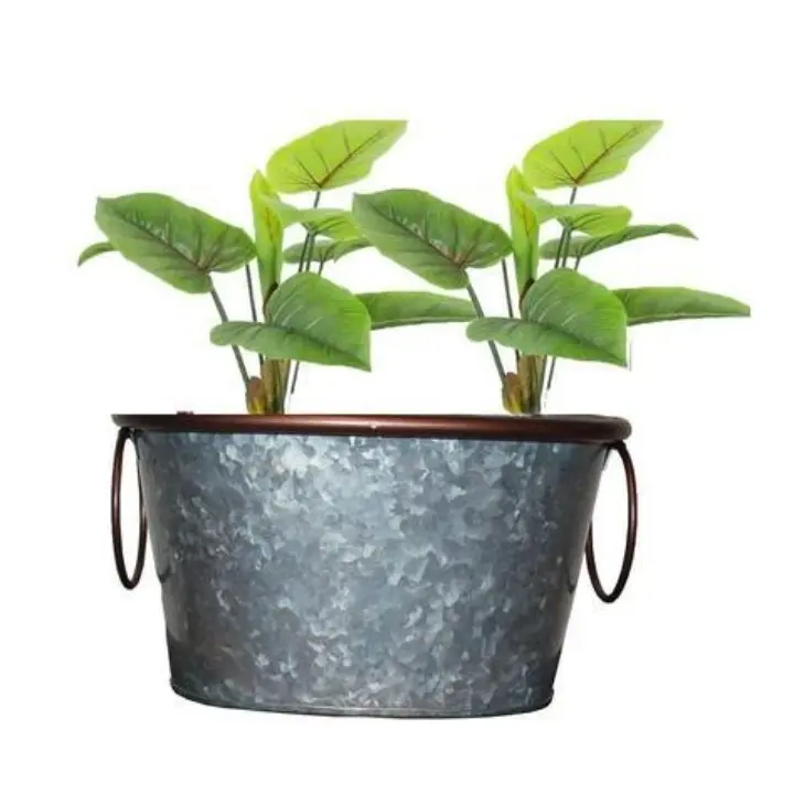 Galvanized Iron Metal Flower Planter Outdoor   Indoor Decoration Planter Pot New Design Set Of Three For Supply By India