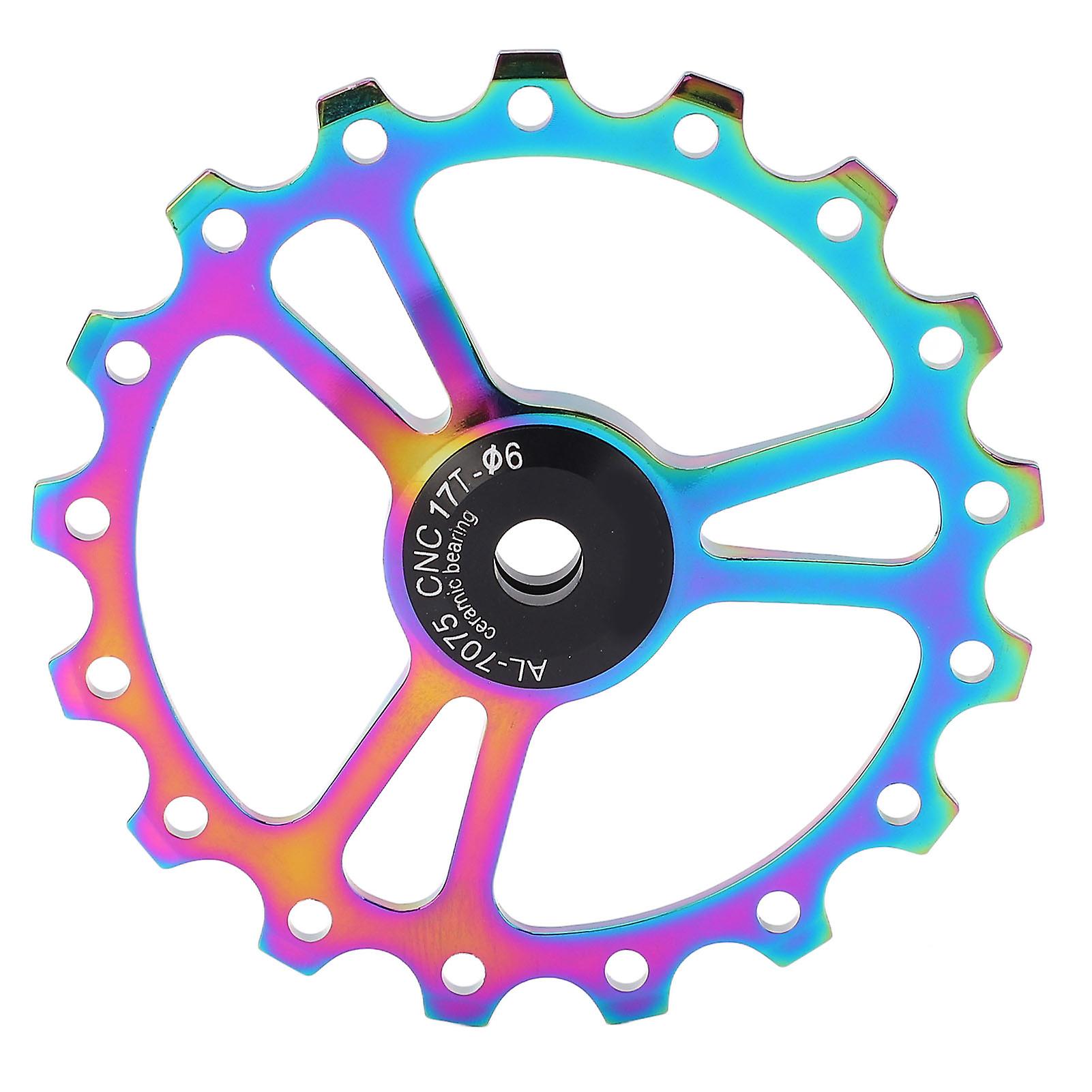 Meijun 17t Ceramic Rear Derailleur Guide Wheel Aluminum Alloy Rear Derailleur Pulley Wheel For Road Mountain Bikeseven Color