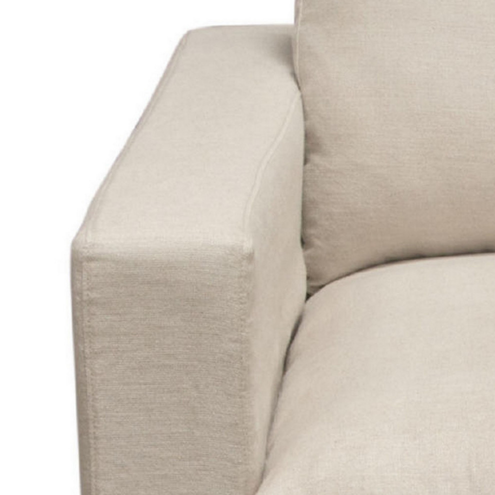 Aiza 35 quotArmchair  Cushioned Seat and Backrest  Sand Beige Slipcover   Armchairs And Accent Chairs   by VirVentures  Houzz