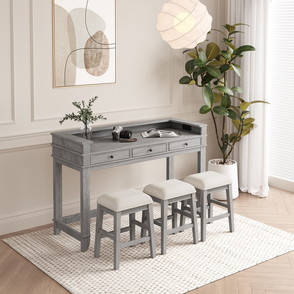 4 Piece Dining Bar Table Set