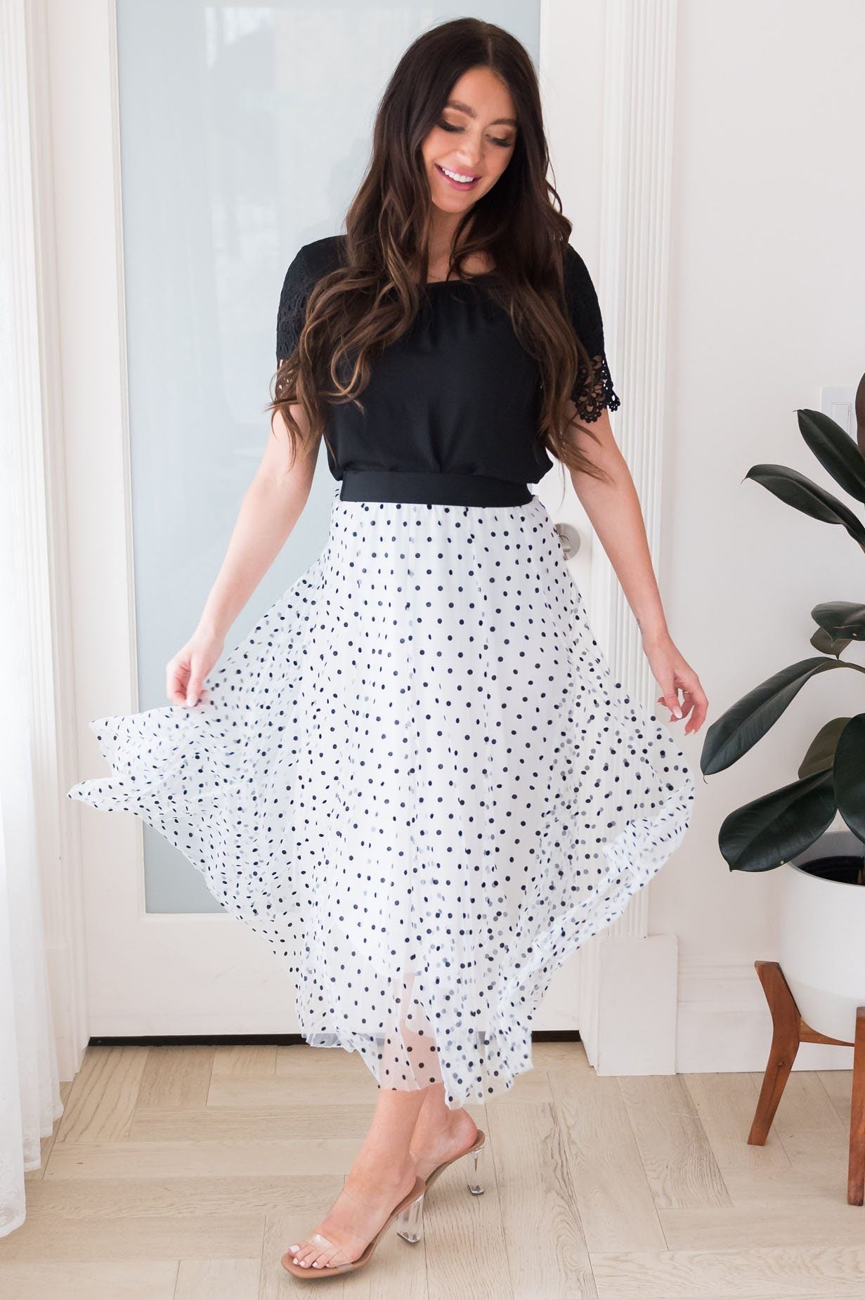 Connect the Dots Modest Tulle Skirt