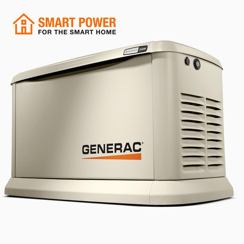 Generac Guardian 24000-Watt (LP)21000-Watt (NG) Air-Cooled Whole House Generator with Wi-Fi and 200-Amp Transfer Switch 72101