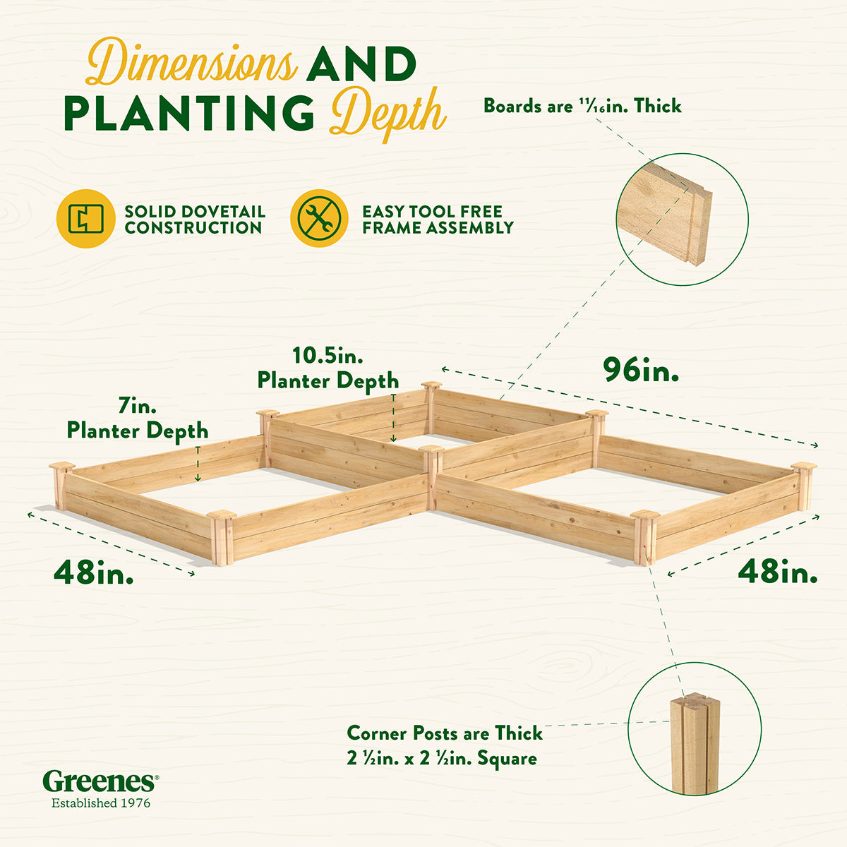 Greenes Fence Dovetail 2-Tiered Cedar Raised Garden Bed