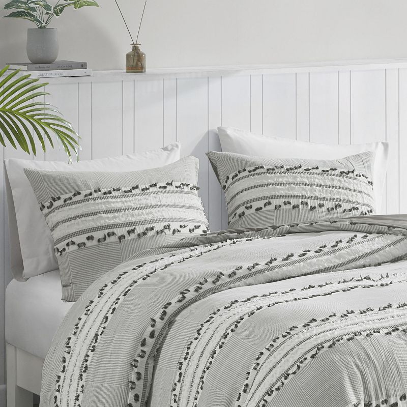 INK+IVY Lennon Jacquard Duvet Cover Set with Shams