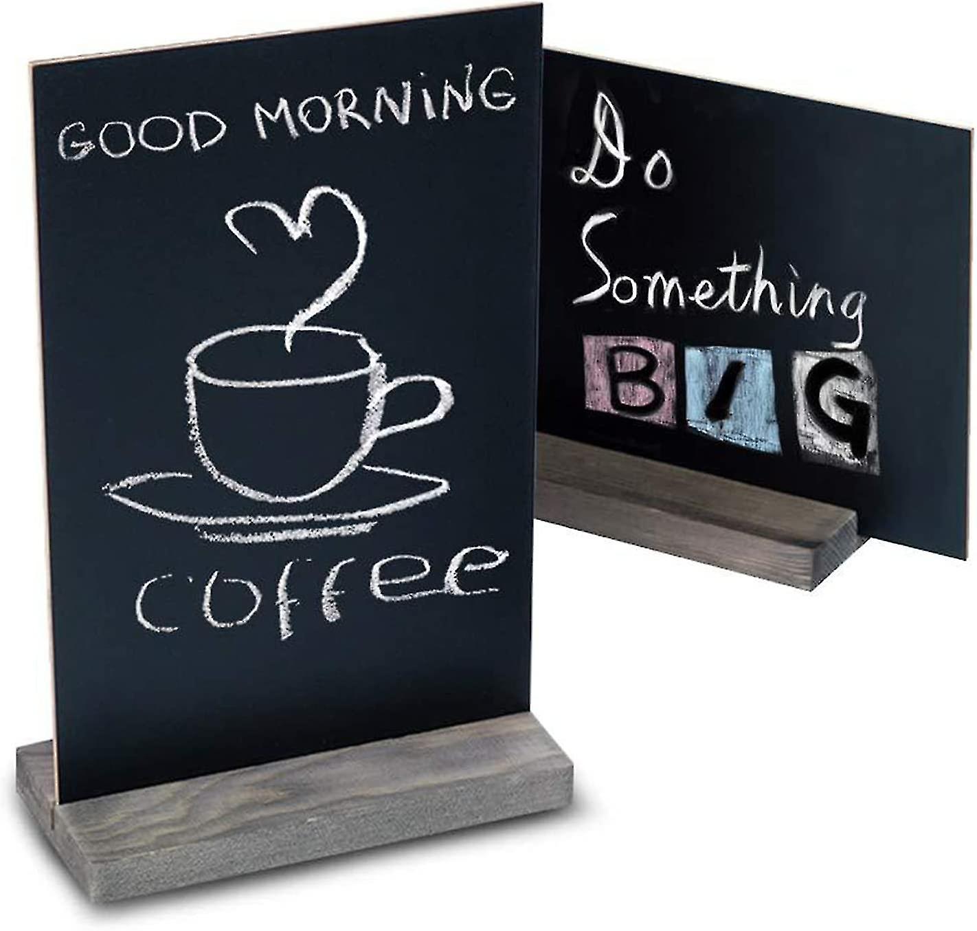 Chalkboard Erasable Message Board Sign Memo Board With Stand Place Card Double Sided