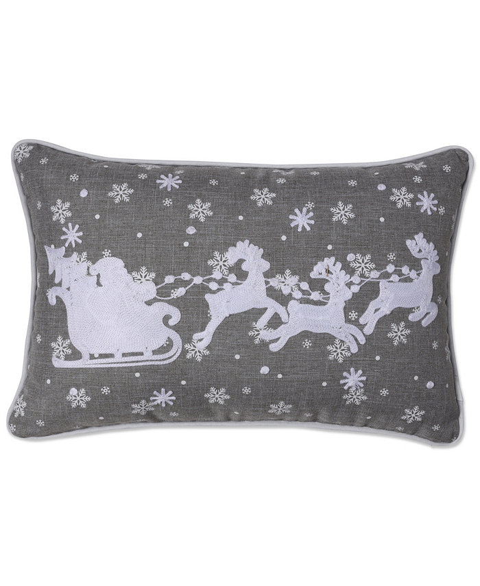 Pillow Perfect Santa Sleigh and Reindeers Decorative Pillow， 12