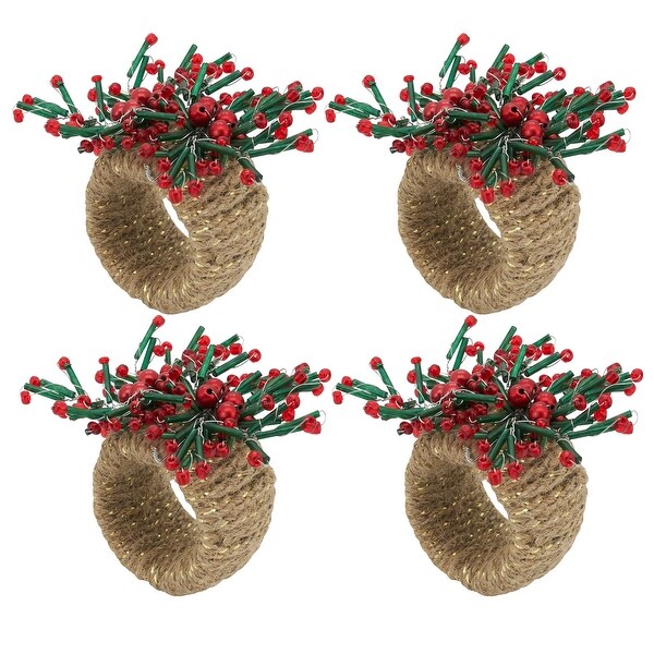 Holiday Harmony Beaded Napkin Ring (Set of 4)