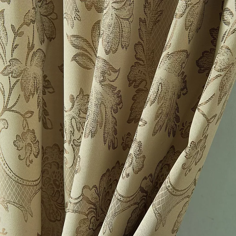 Rosalie Floral Damask Jacquard Curtain Panel With Valance 54 X 84 Taupe