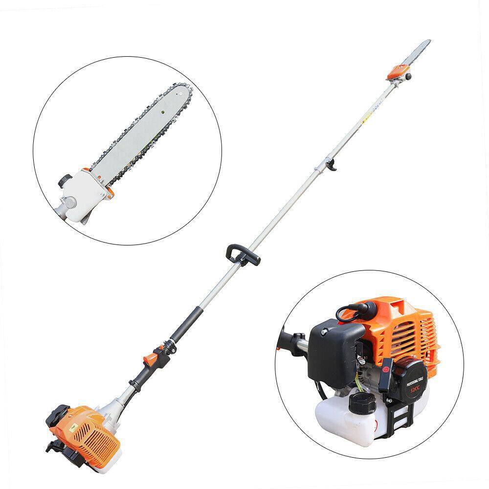 YIYIBYUS 59 in. 52cc 2-Stroke Gasoline Engine Tree Pole Saw Pruner Cordless Gas Chainsaw BI-MLLCR-1507+08