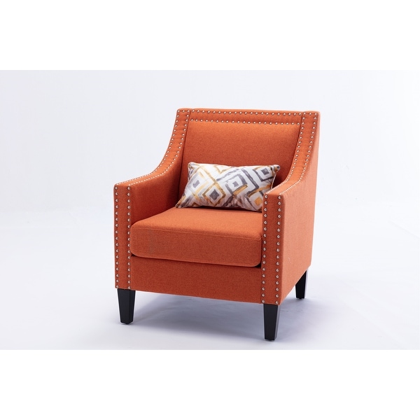 Accent Armchair Living Room Chair with Nailheads and Solid Wood Legs