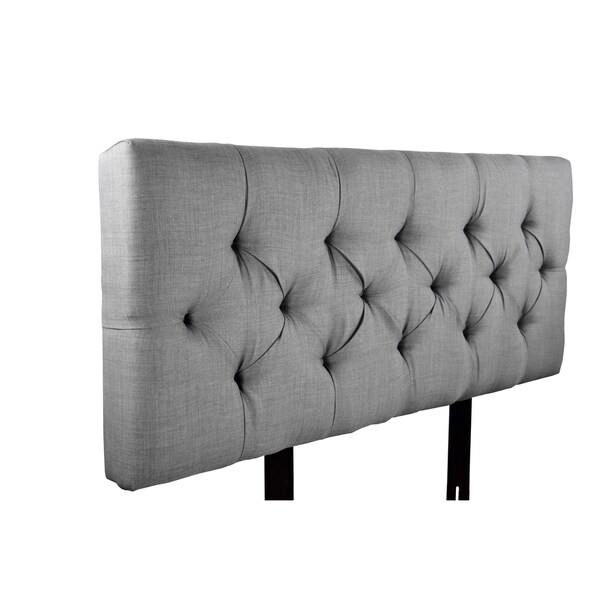 MJL Furniture Jackie Dark Grey Diamond Tufted Upholstered Headboard - - 10360317