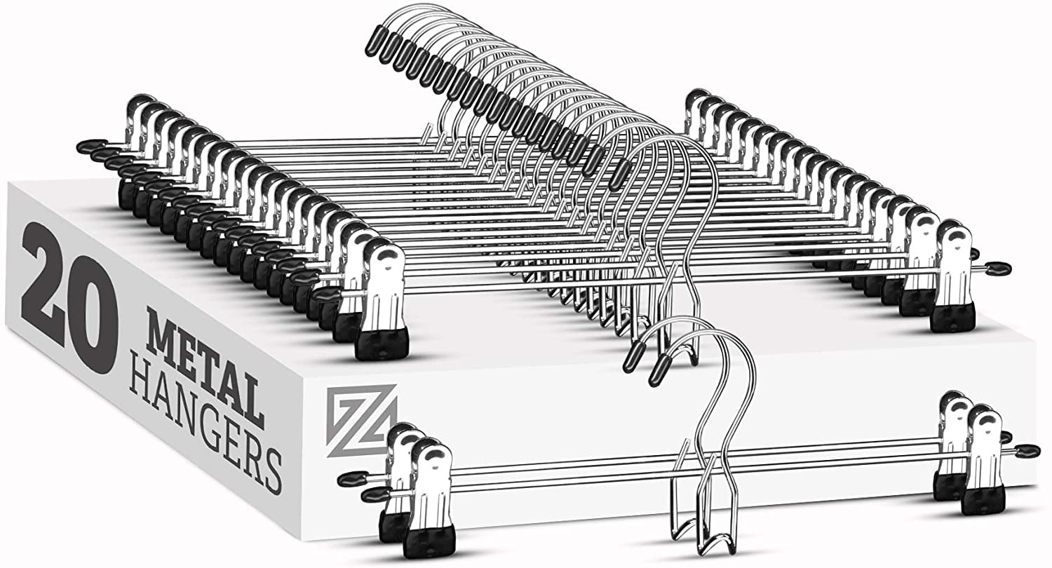 Zober Adjustable Metal Pant & Skirt Hanger, 20 Pack