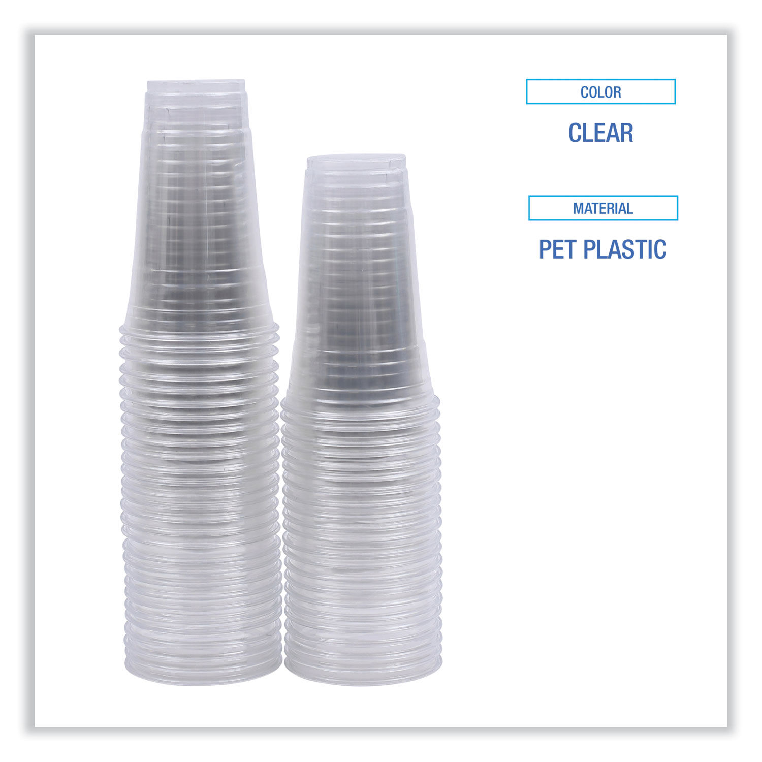 Clear Plastic Cold Cups by Boardwalkandreg; BWKPET24