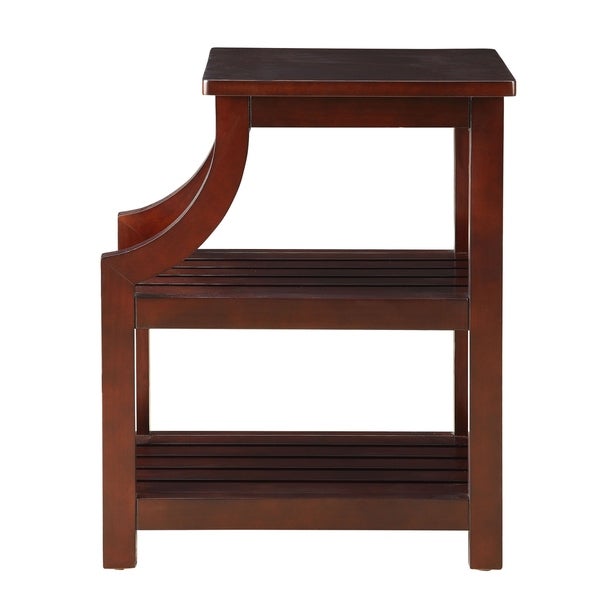 Modern Designs Havana Wooden Accent Side Table with Charging Station - Espresso