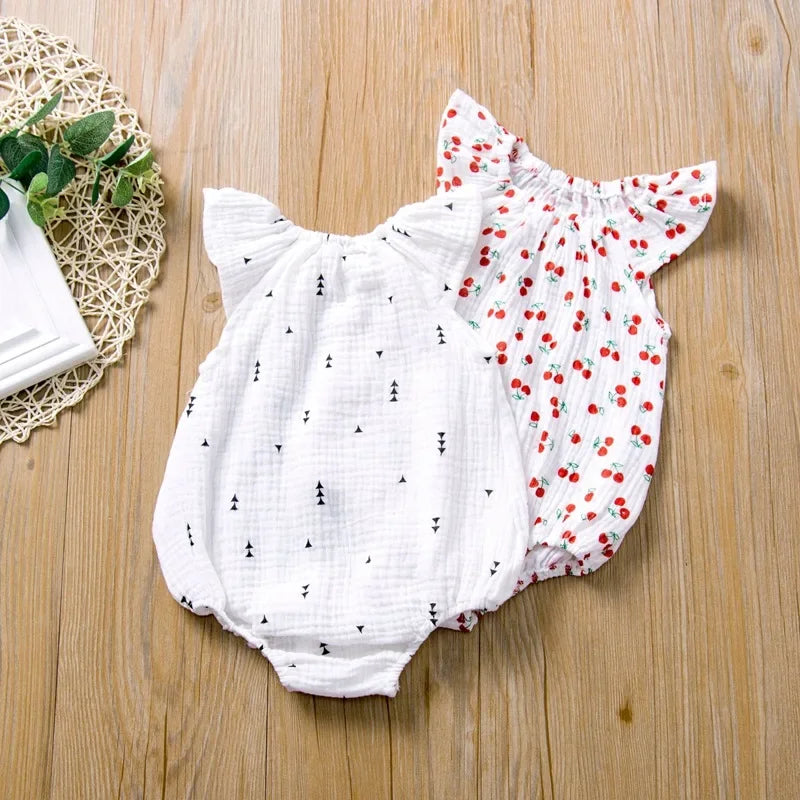 Summer Newborn Infant Baby Girls Romper Muslin Cotton Linen Infant Romper Playsuit Jumpsuit Fashion Baby Clothing