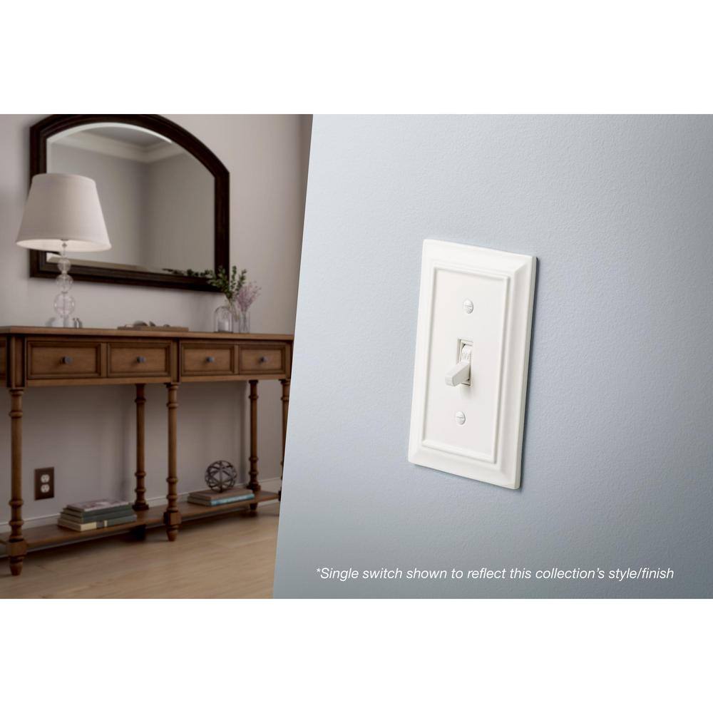 Hampton Bay Derby White 1-Gang Single DecoratorRocker Wall Plate (3-Pack) W31559C-W-K3