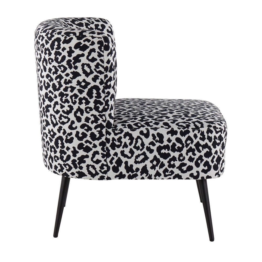 Silver Orchid Harding Leopard Print Slipper Chair