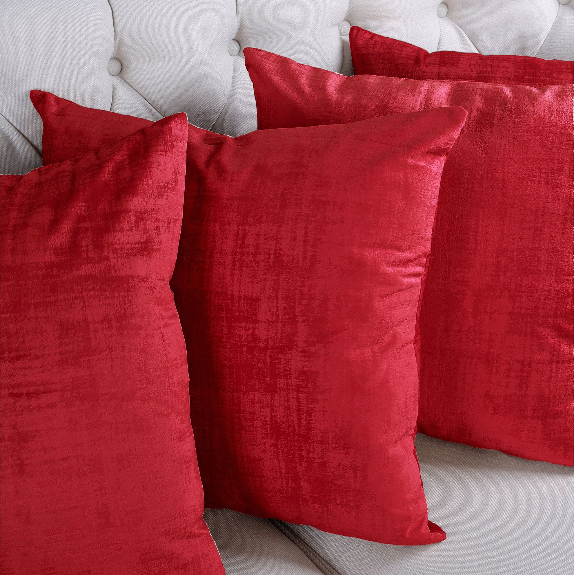 Home Soft Things Textured Velvet 4 Piece Pillow Shell Set - Tango Red - 20