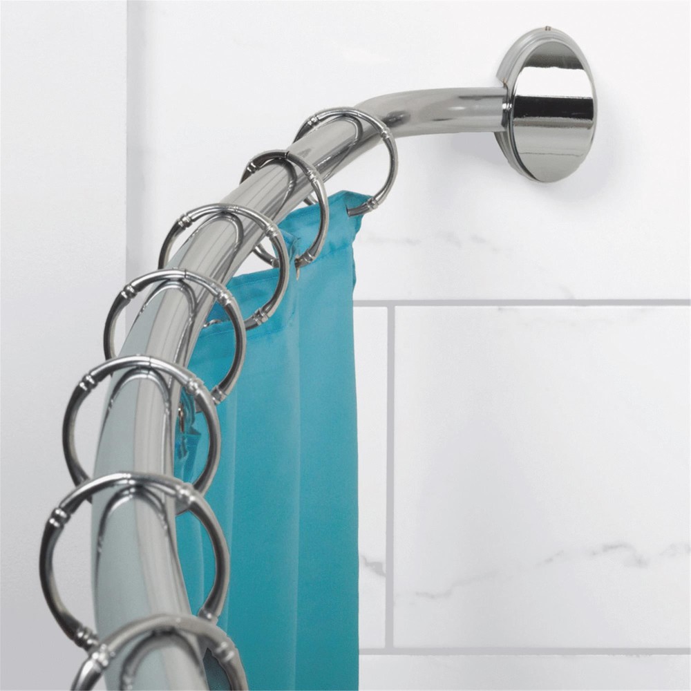 Zenith Shower Curtain Rod Curved Single Chrome Plated Aluminum ;