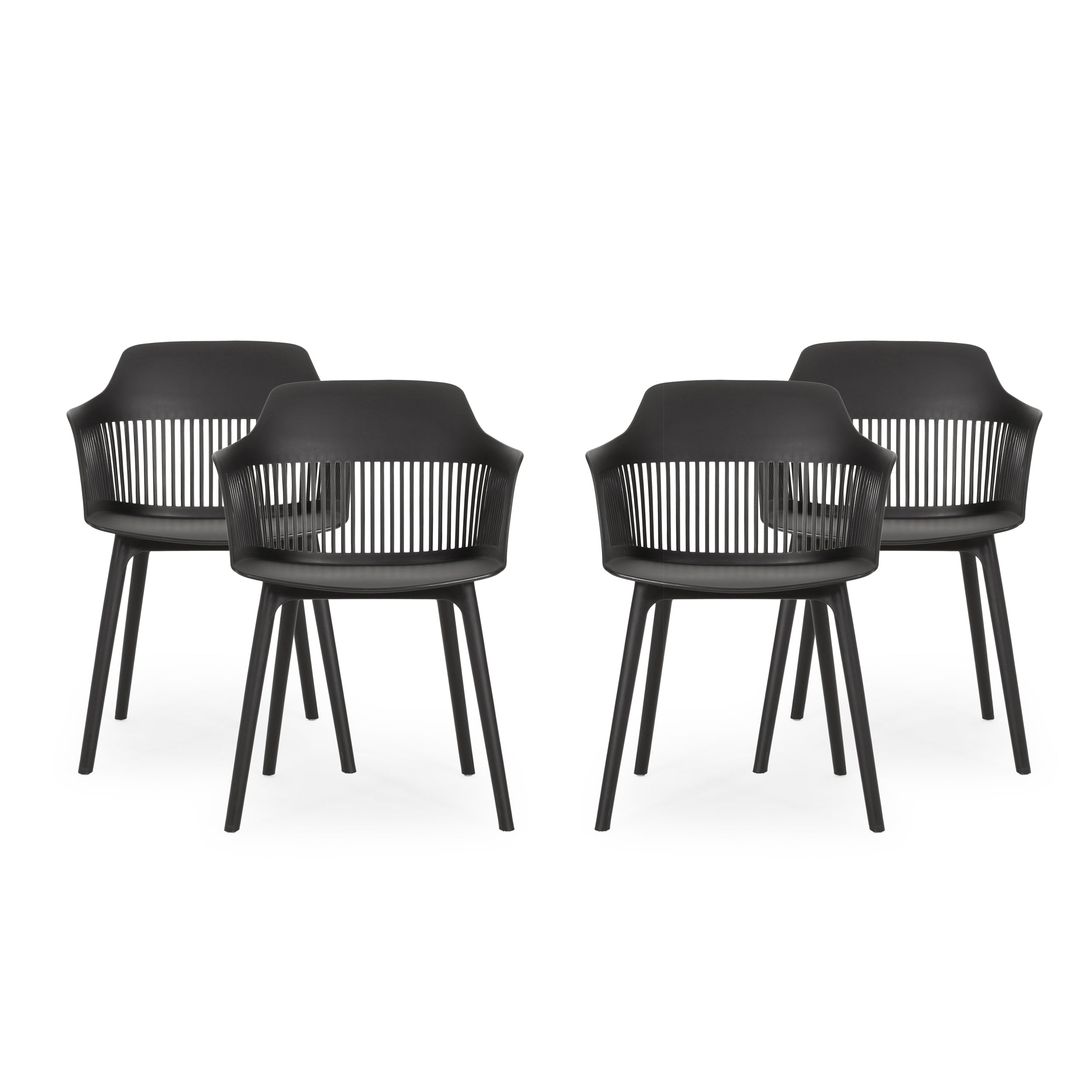 Irene Outdoor Modern Dining Chair (Set of 4)