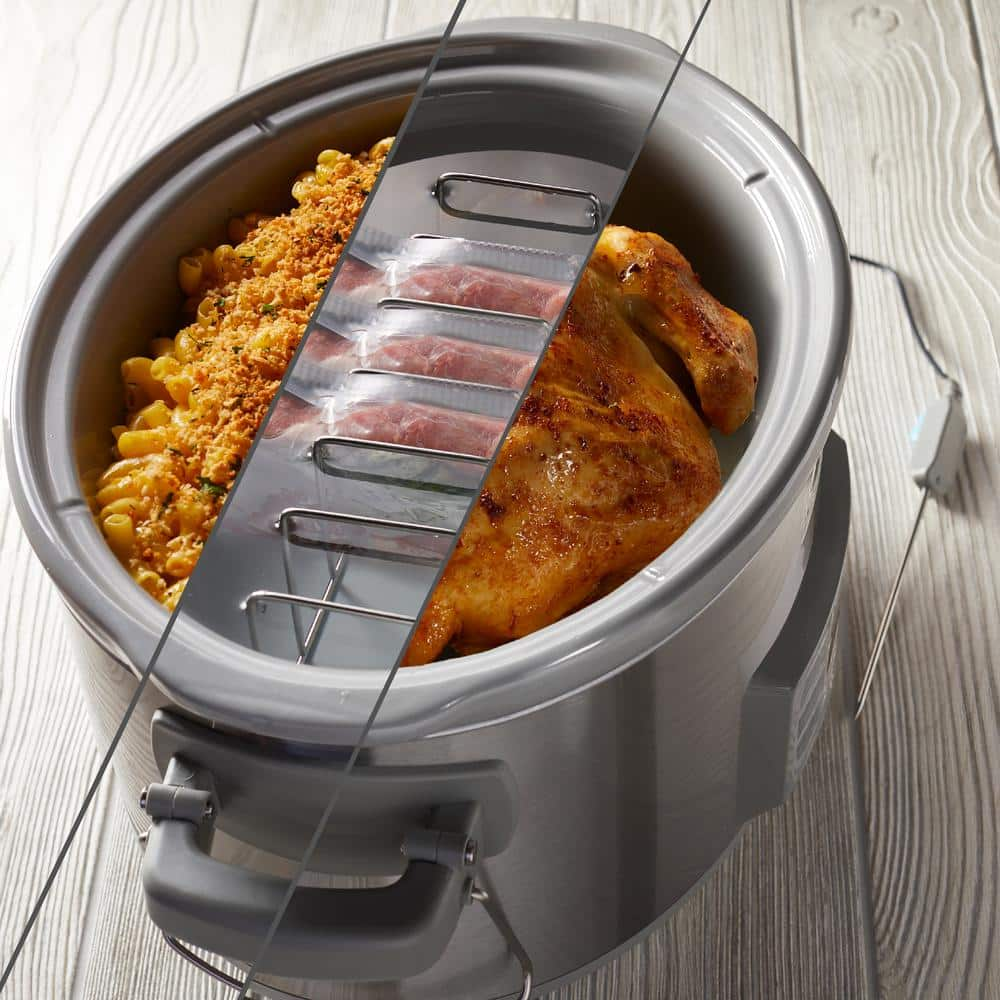 BLACK+DECKER 7 Qt. Stainless Steel Electric Slow Cooker with Temperature Probe and Precision Sous-Vide SCD7007SSD