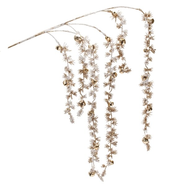 Snowy Hanging Pine Bell Branch (Set of 2)