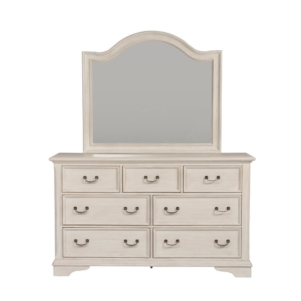 Bayside Antique White Dresser and Mirror - - 17305826