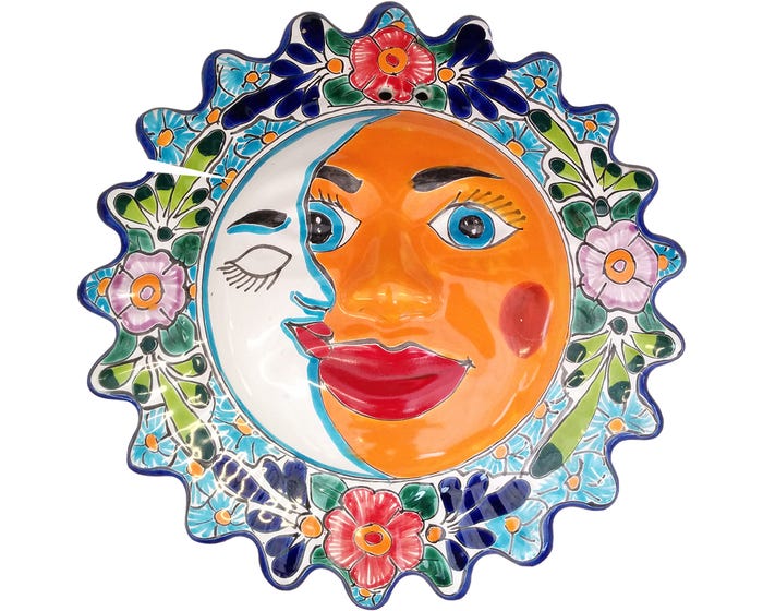 Avera Talavera Wall Hanging Sun  Moon Accent 14 inch APD102140