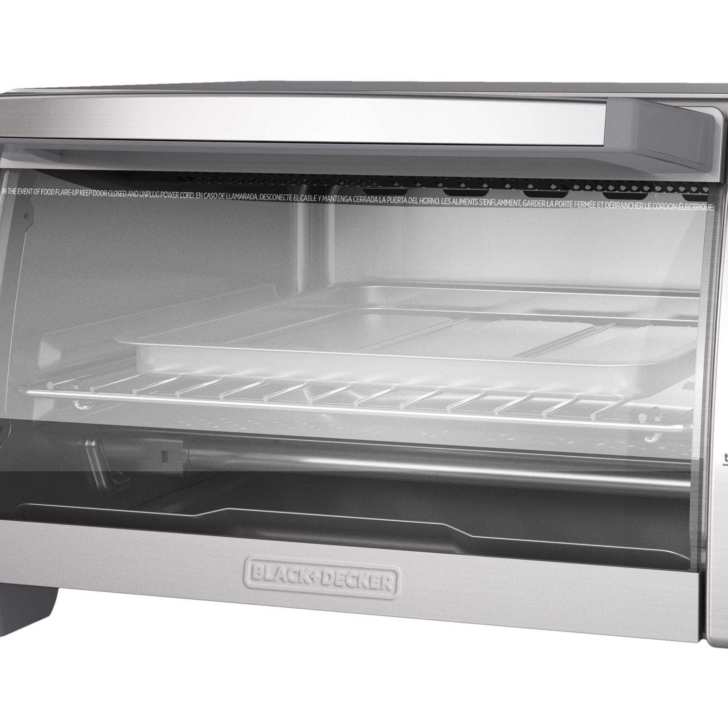 Black+Decker Stainless Steel Silver Toaster Oven 9.33 in. H X 11.97 in. W X 17.2 in. D