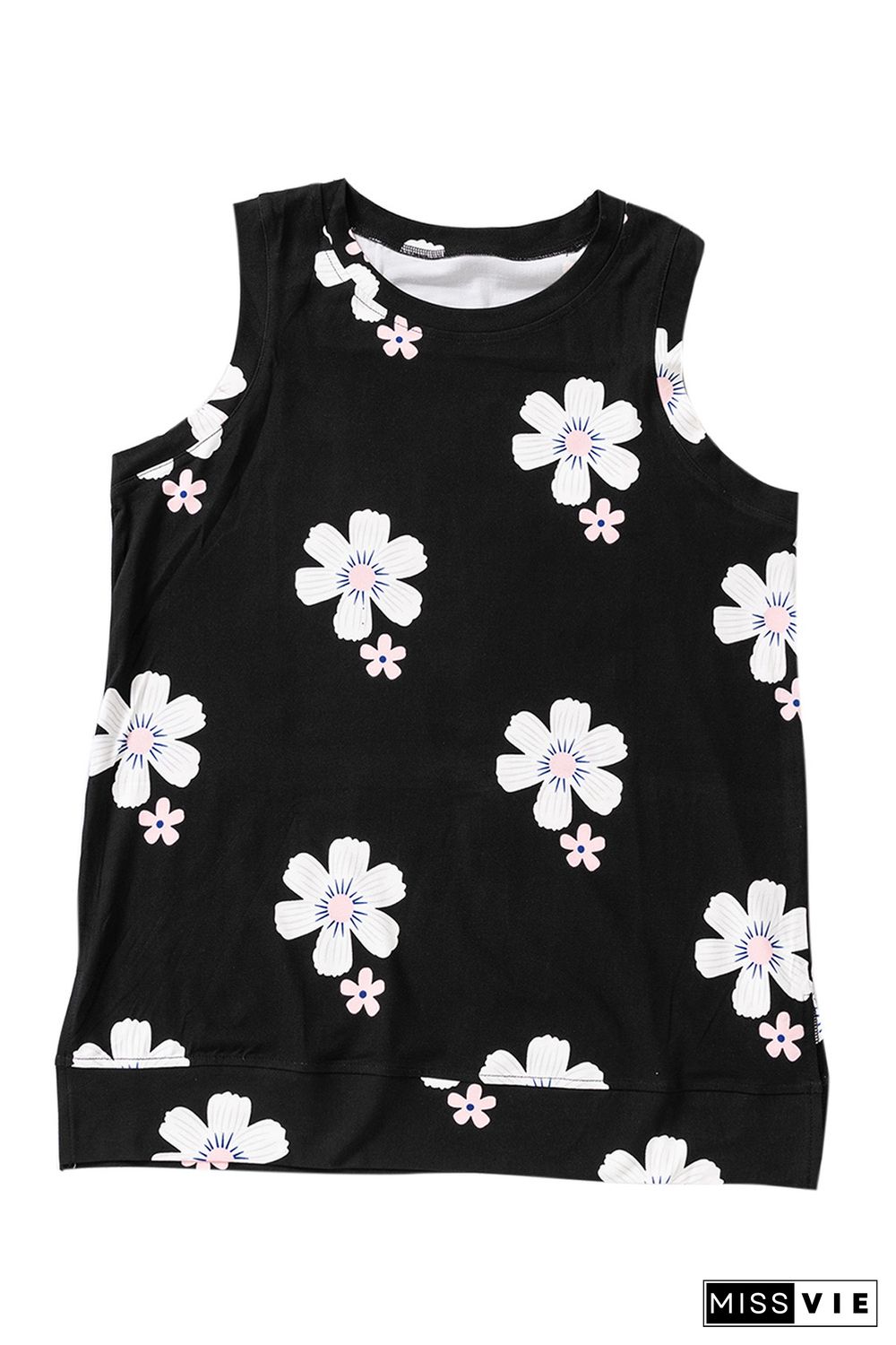 Black Crew Neck Tank Top