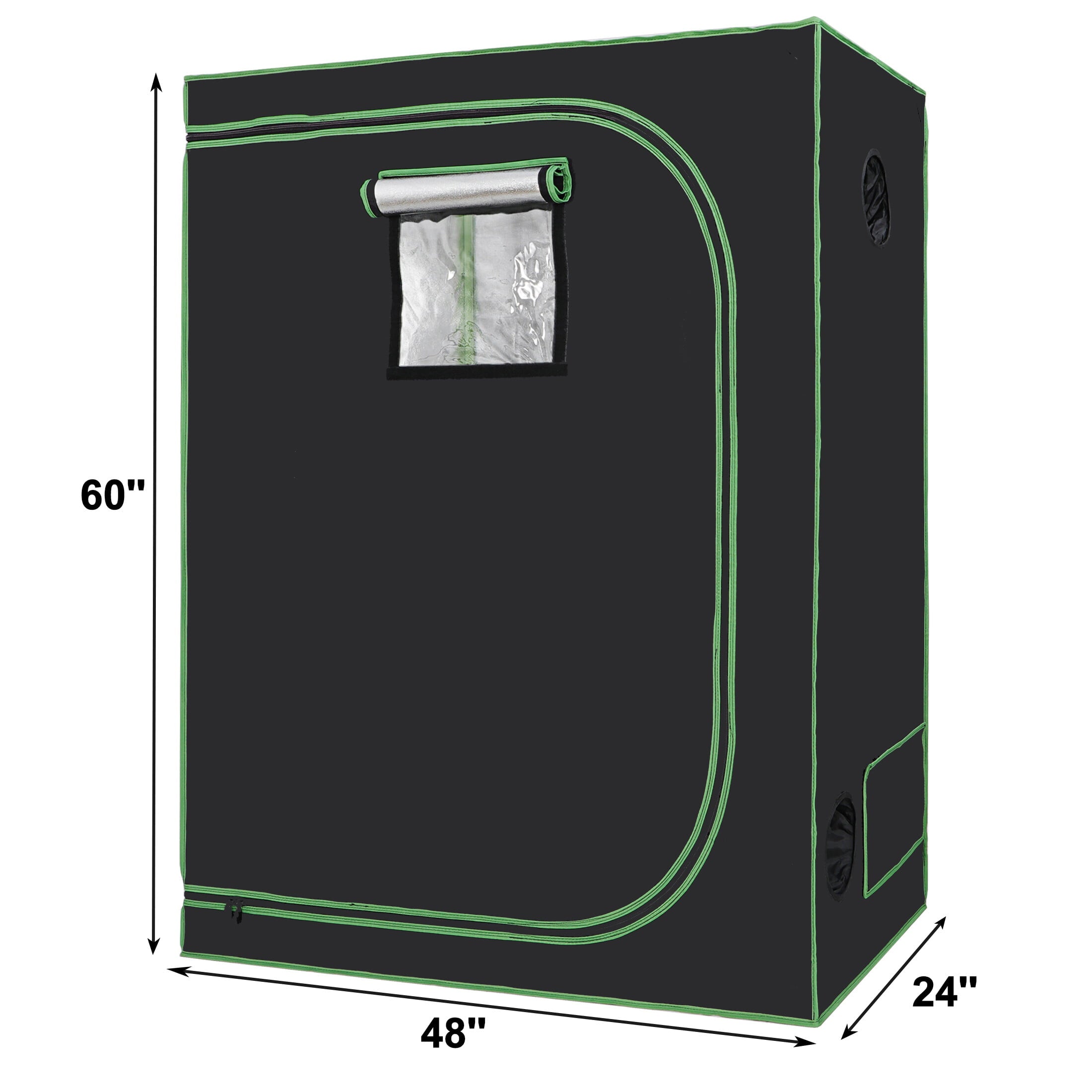 HomGarden 48'' L x 24'' W x 60'' H Indoor Hydroponic Grow Tent High Reflective Mylar W/ Observation Window， Floor Tray