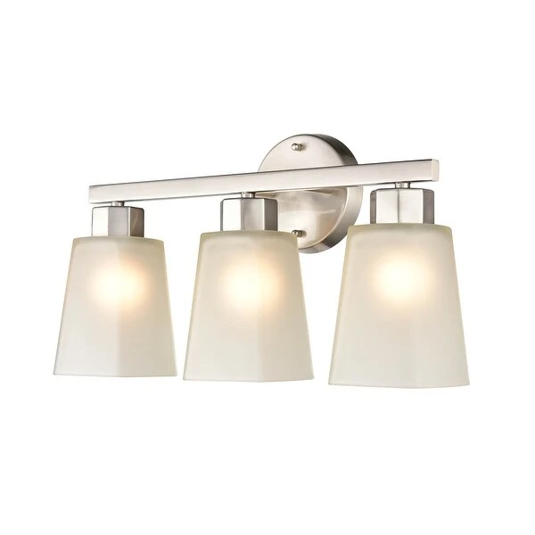 Millennium Lighting Coley 2 or 3 Light Vanity Fixture in Brushed Nickel or Matte Black with Frosted Glass Shades