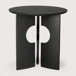 Table d'appoint， bout de canapé teck vernis noir - Cove ETHNICRAFT