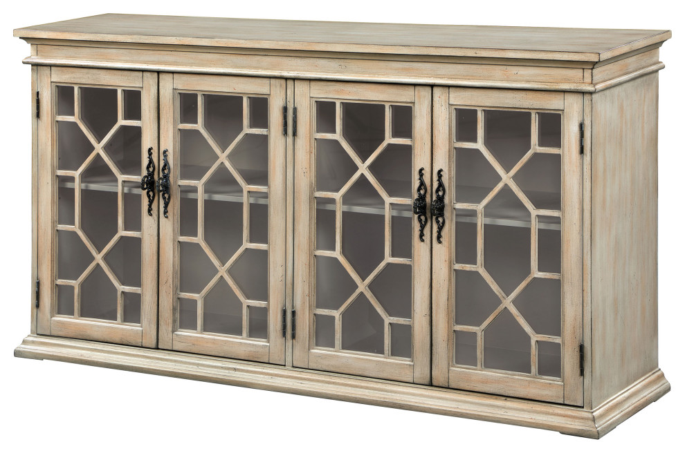 Kiara Glass Door Accent Cabinet Light Honey   Modern   Accent Chests And Cabinets   by Modon  Houzz