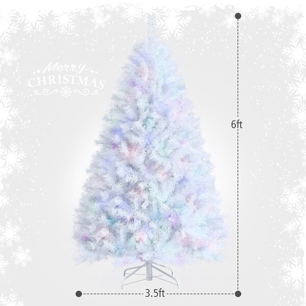 White Artificial Unlit Christmas Tree with Iridescent Branch Tips