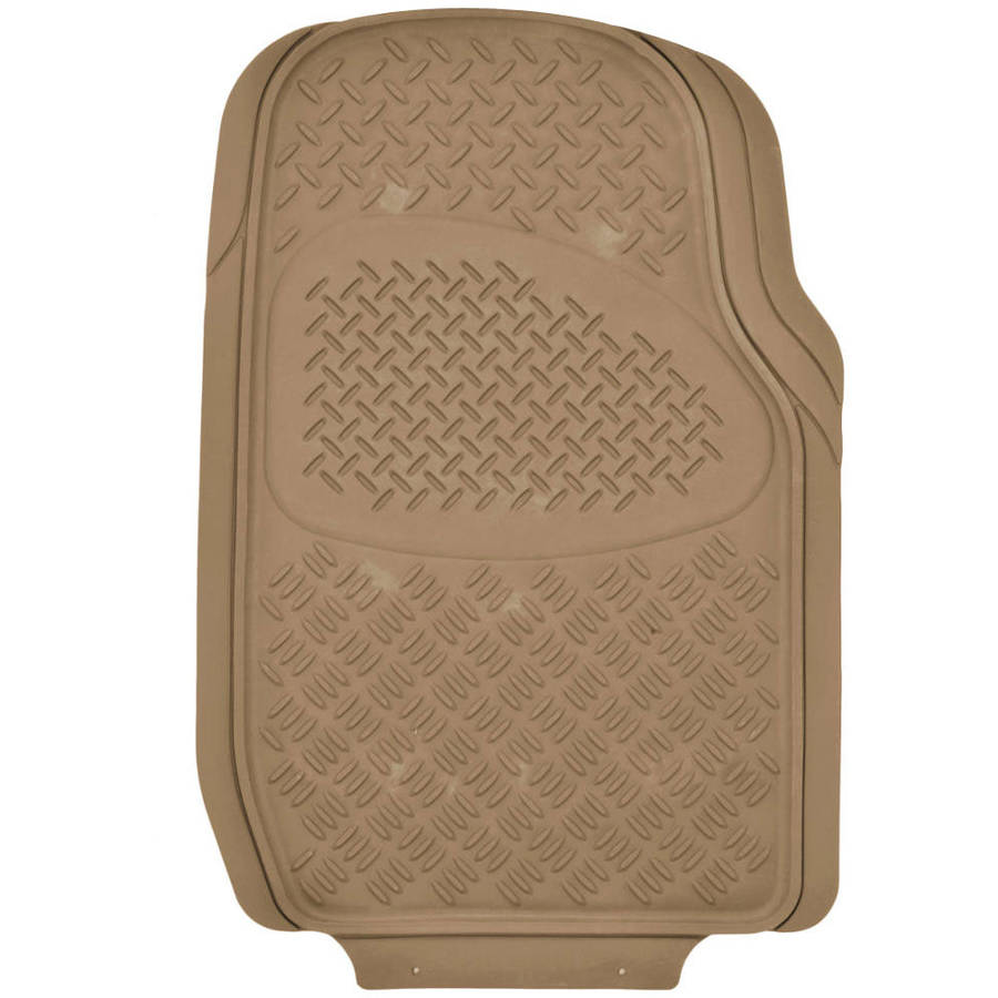 BDK Diamond All-Weather Rubber Floor Mats for Car， SUV， Van and Truck， Trimmable， Heavy Duty