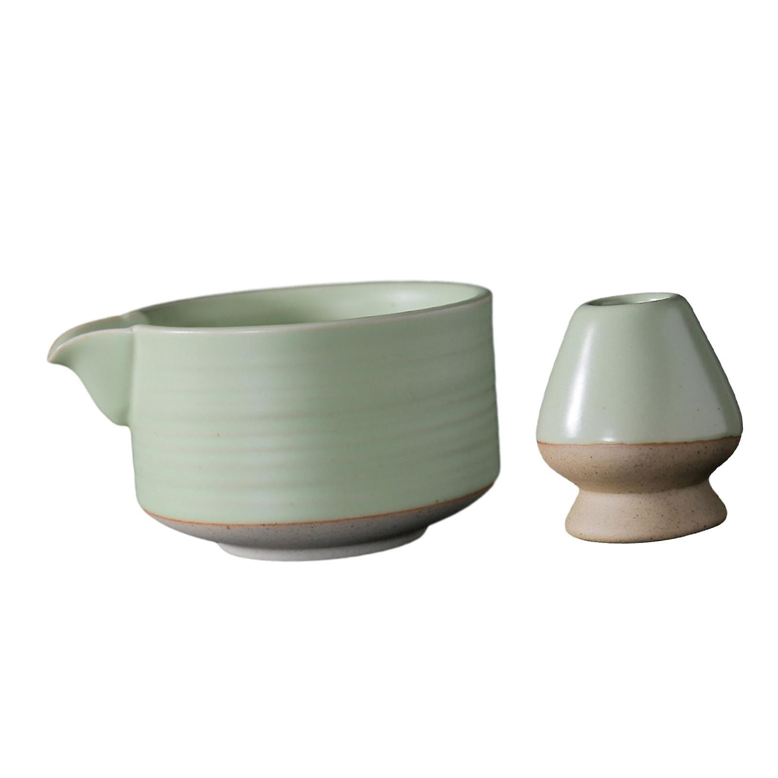 Traditional Matcha Set Japanese Ceramic Matcha Bowl For Family Beverage Gift Light Green