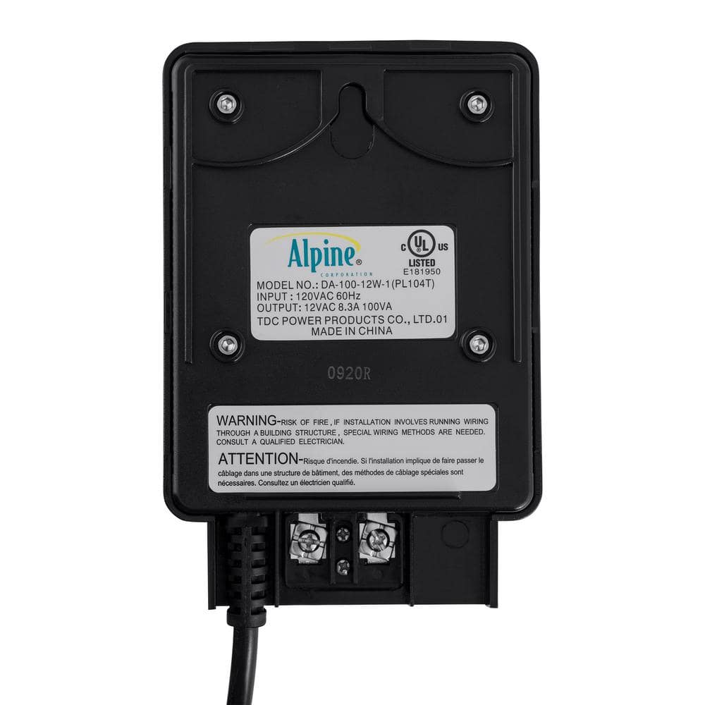 Alpine Corporation Outdoor 100-Watt Transformer with Photo Cell and Timer for Ponds and Fountains PL104T