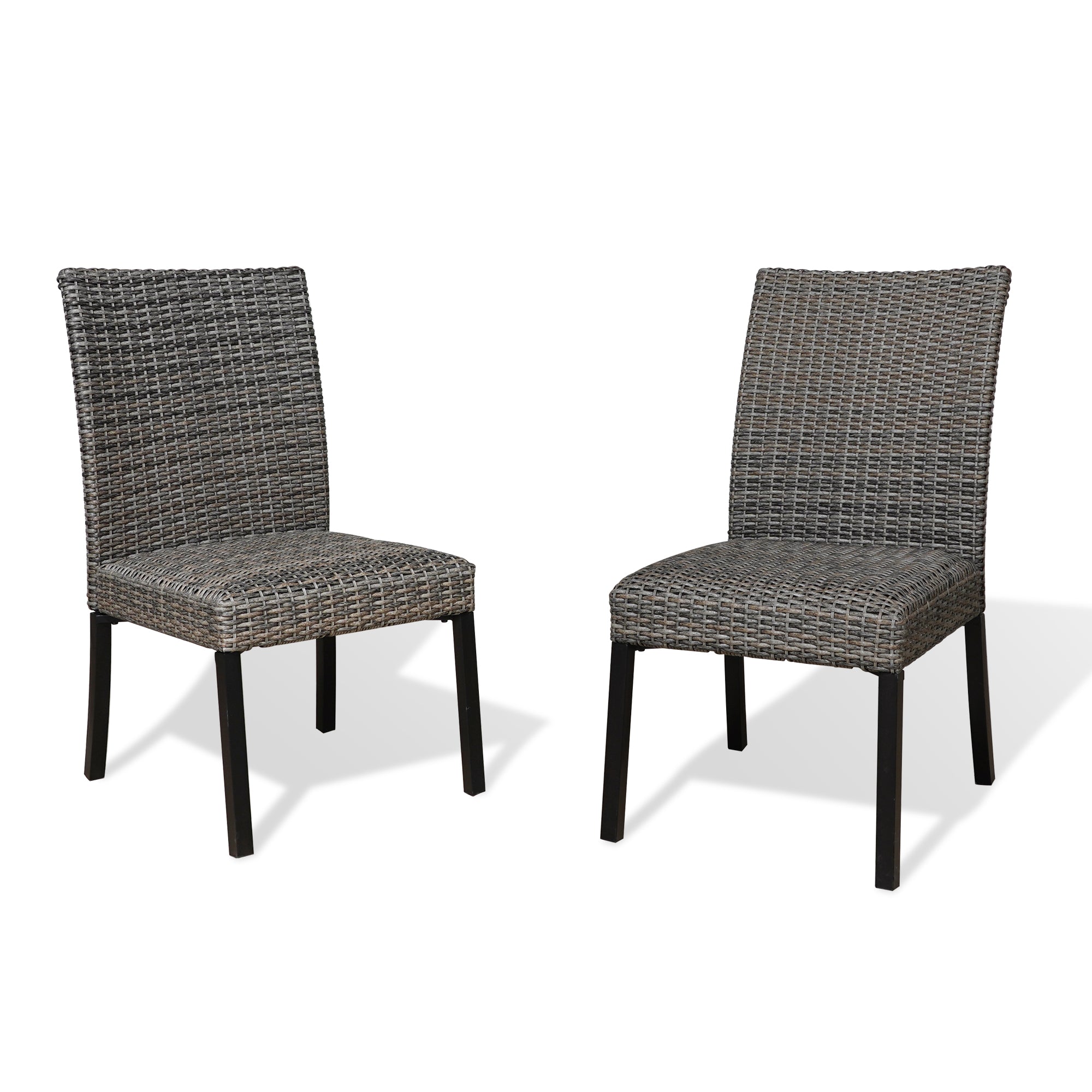 Ulax Furniture Patio Rattan Wicker Dining Chairs Indoor Outdoor Woven Padded Chairs (Set of 2)