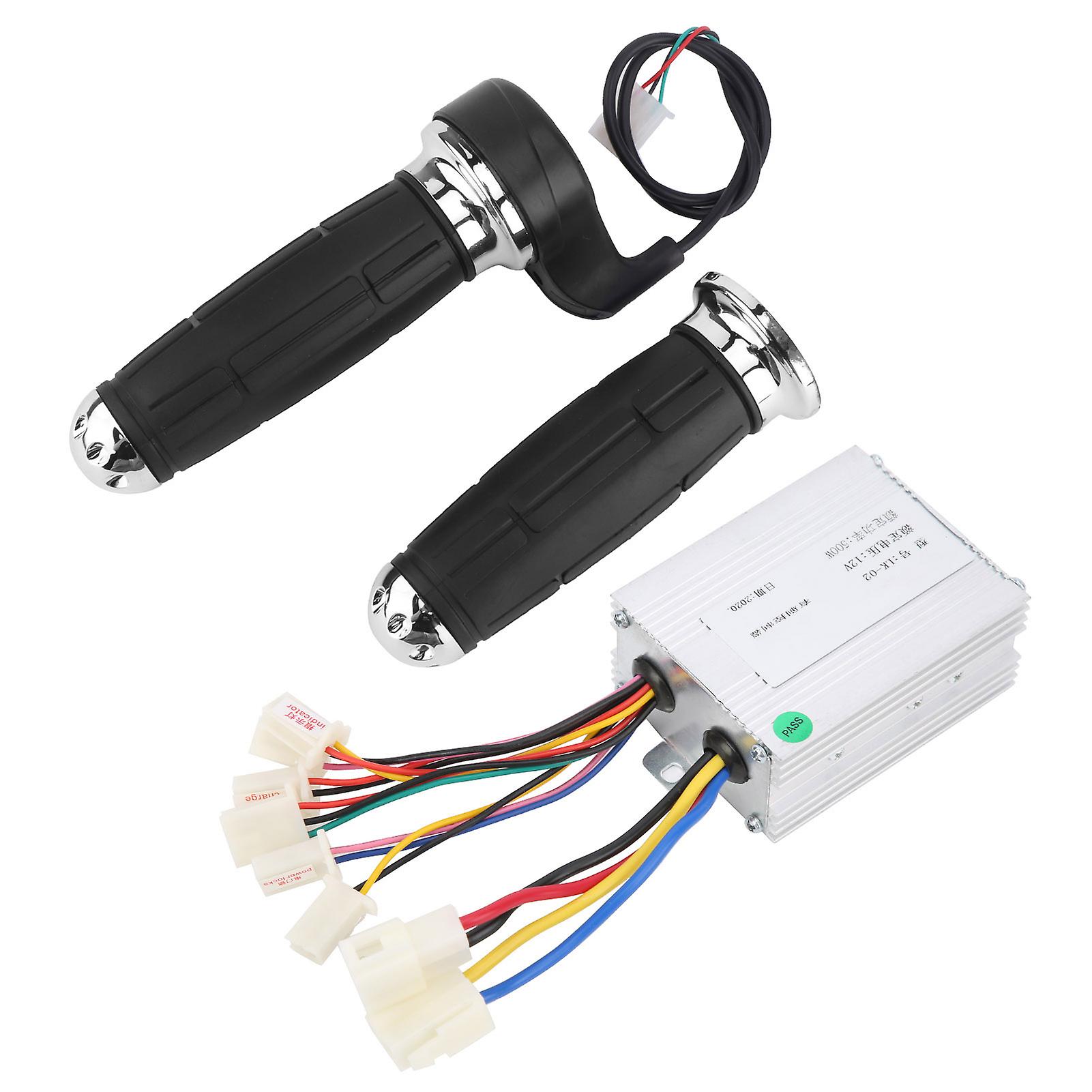 12v500w Bike Throttle Grips Brush Controller Antislip Plating Handle Electric Bike Accessory