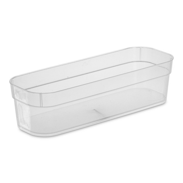 Sterilite Narrow Storage Trays With Sturdy Banded Rim And Textured Bottom For Desktop And Drawer Organizing