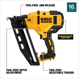 DW 20V MAX XR Lithium-Ion 16-Gauge Cordless Angled Nailer and (1) 20V MAX XR 5.0Ah Lithium-Ion Battery DCN660BW205