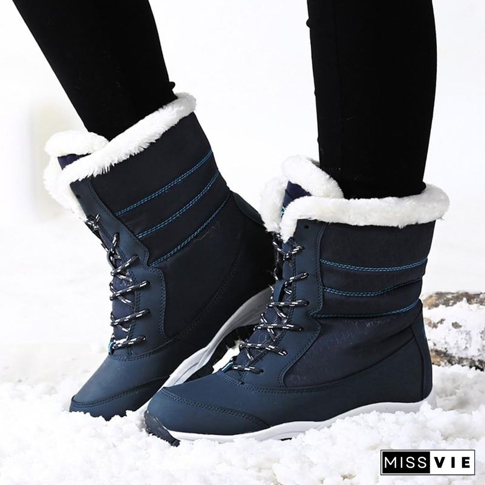 Women Boots Waterproof Winter Snow Boots Platform Warm Ankle Winter Boots With Thick Fur