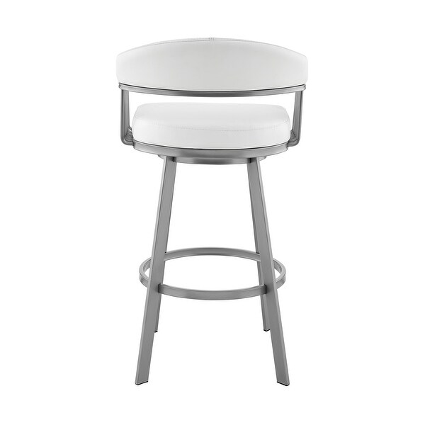 Bronson Modern Swivel Counter/Bar Stool in Faux Leather and Metal