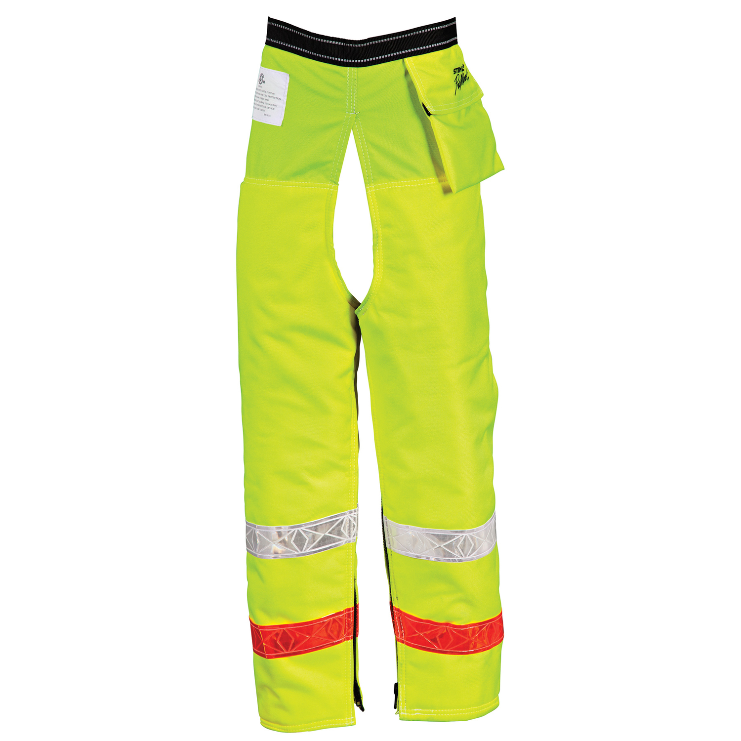 STIHL Pro Mark Hi-Vis Nylon Reflective Zip Chaps Green 36 inch 1 pk