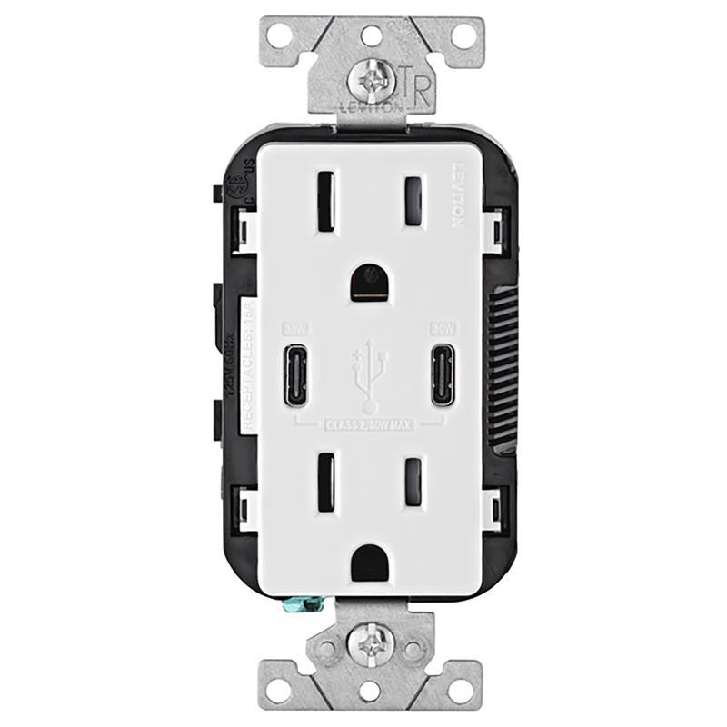 DUPLEX TYPE C OUTLET WHT