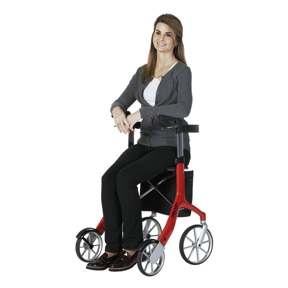 Stander Trust Care Let's Fly 4-Wheel Lightweight Folding Euro-Style Rollator with Seat in Gray 4700-GR