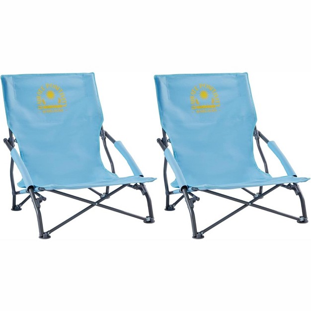 Maui And Sons Comfort Sling Back Bag Beach Camping Picnic Chair Lite Blue