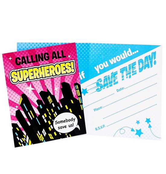 BIRTH5000 252767 Superhero Girl Invitations   NS