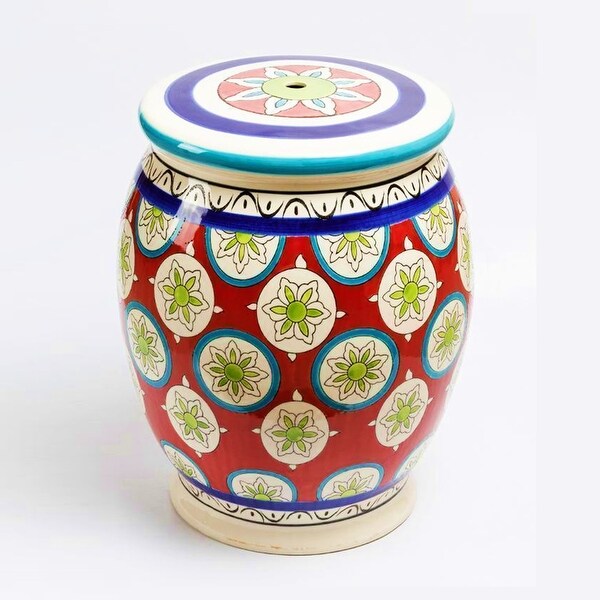 17.75 Inch Tall Ceramic Stoneware Stools in Multiple Color Options